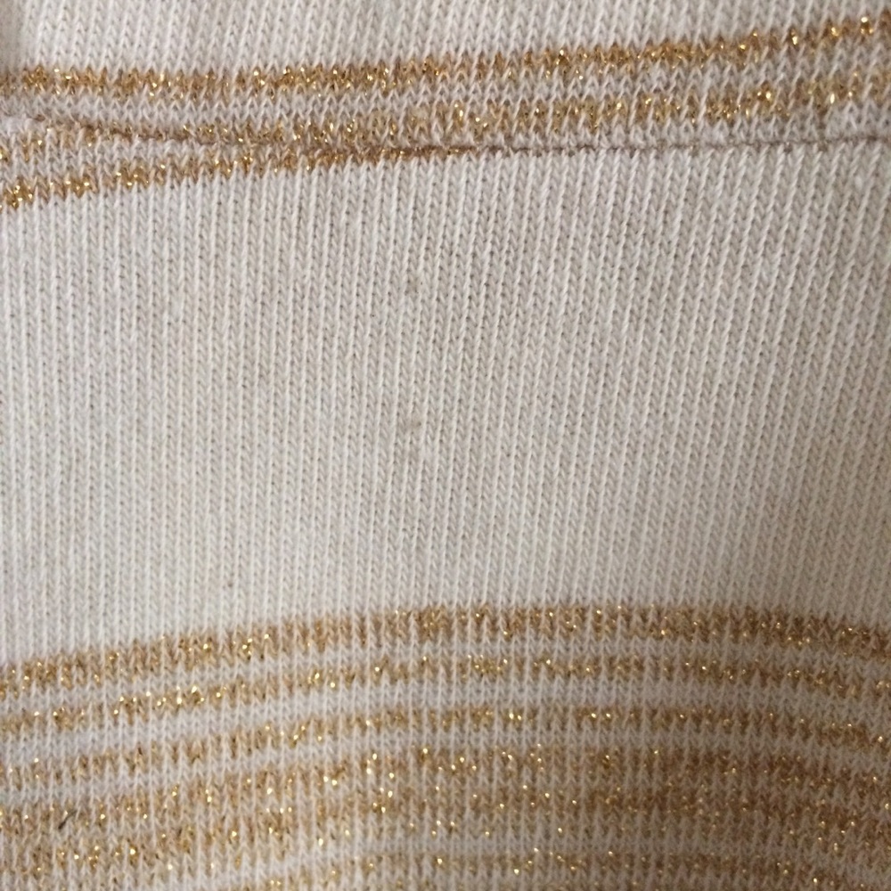 Romeo & Juliet Couture Cream & Gold Striped Dress - Picture 6 of 8